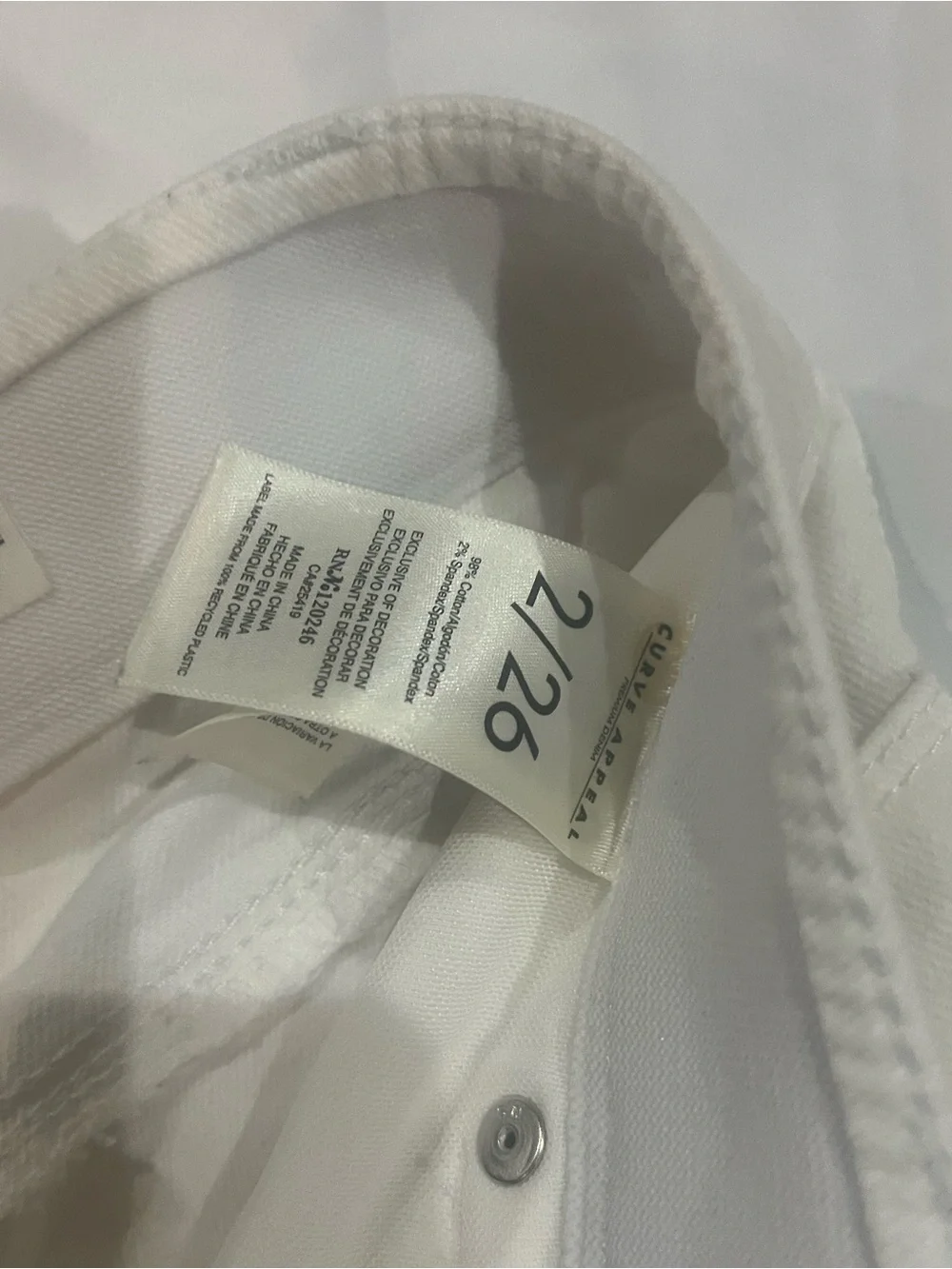 Curve Appeal white jeans
